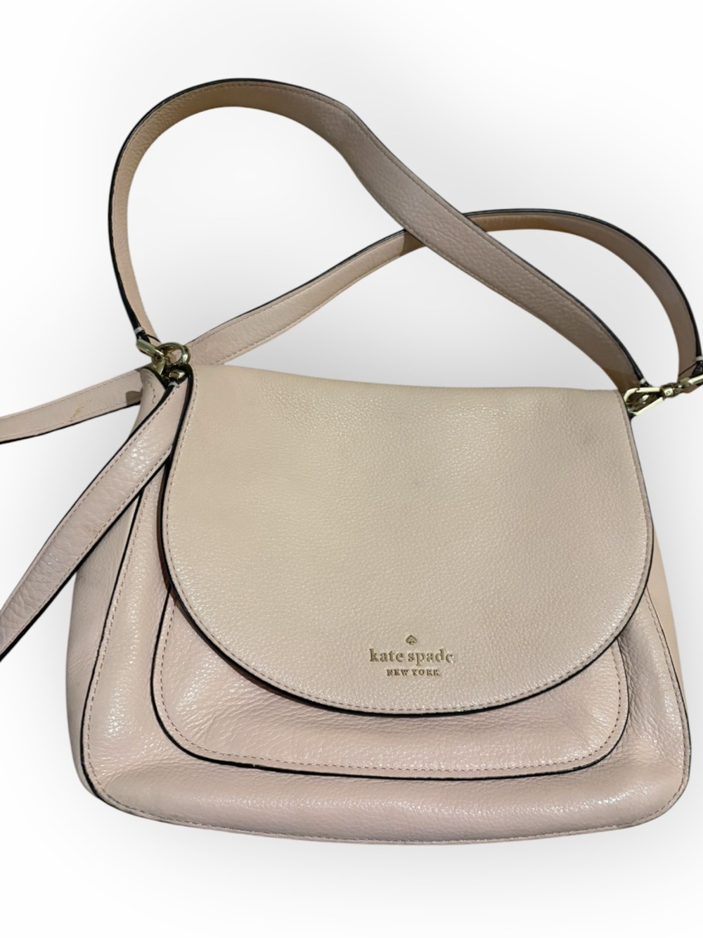 kate spade Pebbled Pale Pink Leather Crossbody Bag